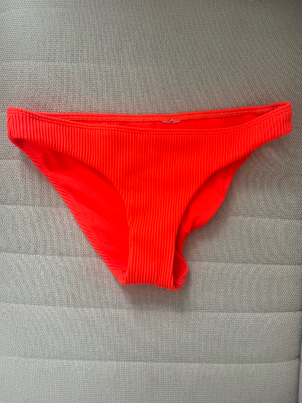 Hollister Neon Red Ribbed Swim Bottoms